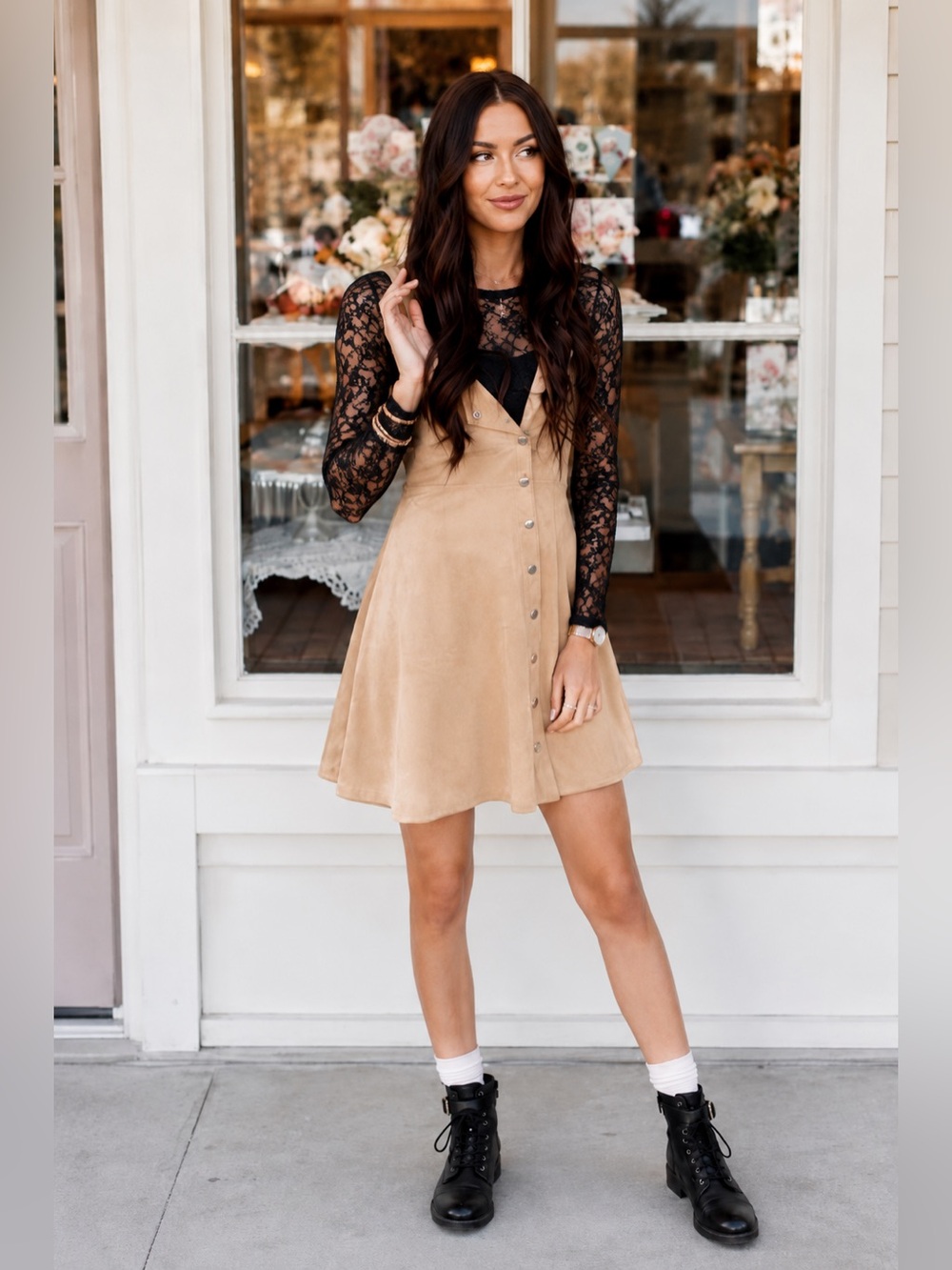 Forever 21| Faux Suede Snap Detail Mini Dress